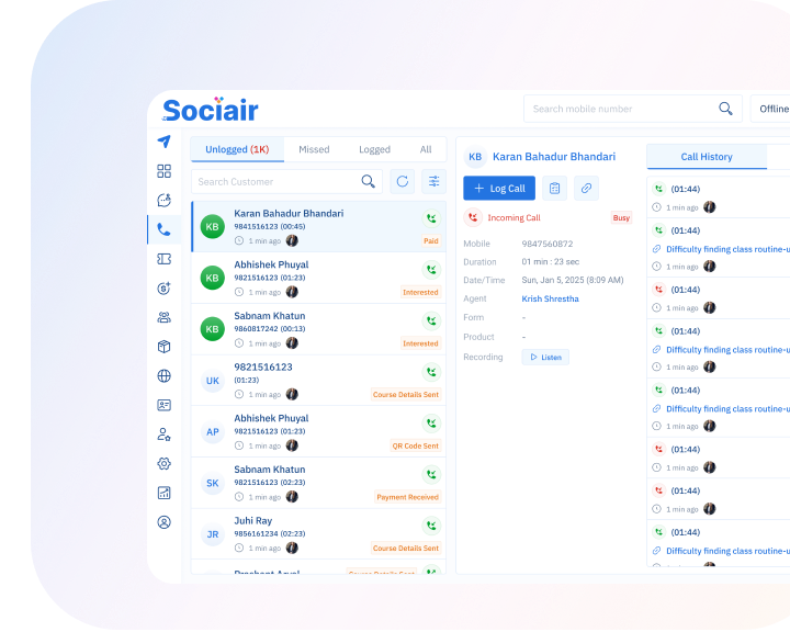 Sociair Call Page Module